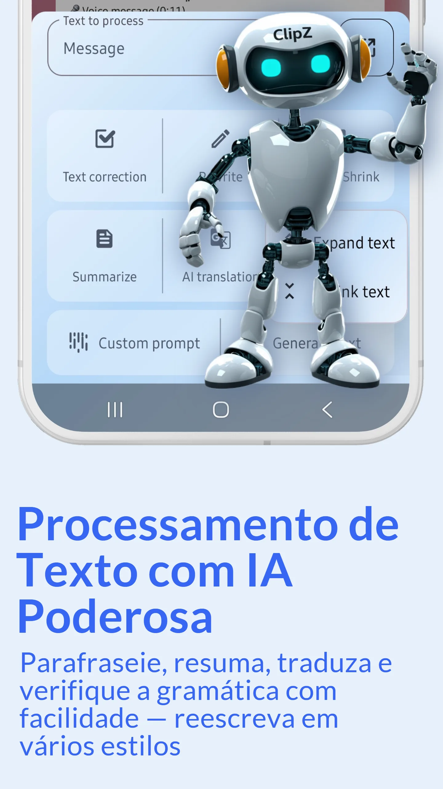 Interface das Ferramentas de IA do ClipZ e Parafraseador IA